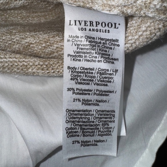 NWT Liverpool Los Angeles Women's Beige Twofer Collared Sweater Sz XL, MSRP $109 - Picture 6 of 7